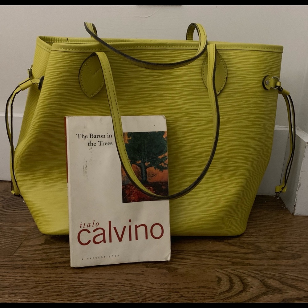 Louis Vuitton Yellow Textured Leather Tote